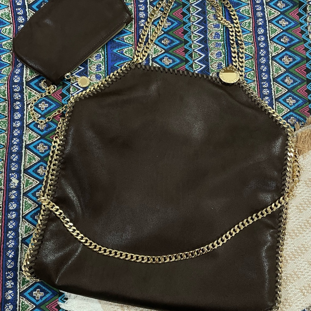 Stella McCartney Stella-style Chain Trim Black Tote Bag